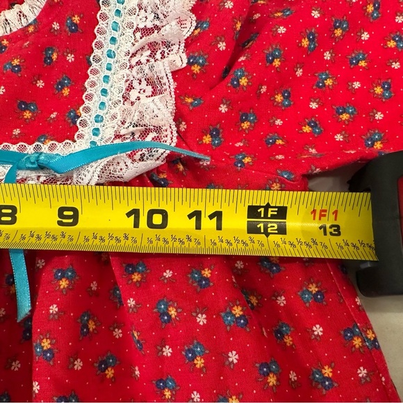 Vintage Winnie the Pooh Dress 3T Toddler Red Flowers White Lace USA EUC - Picture 8 of 8